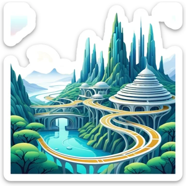 Futuristic aesthetic full scenic SCENERY sticker