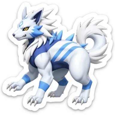 WereGarurumon-Zeraora-Renamon-Absol-fusion-hybrid-creature (full body sticker