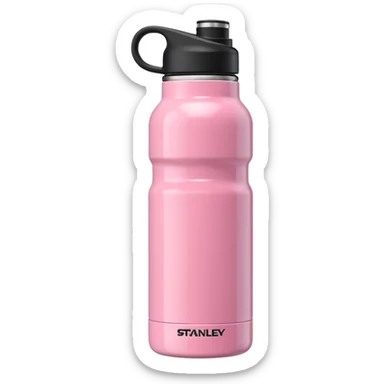 Botella de agua stanley quencher 2.0 con agarrado minimalista rosado sticker