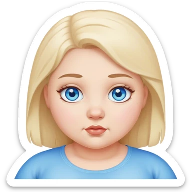 Blanca ojos azules y gordita sticker