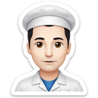 Cofeshop 45 years of age owner, white skin color sticker