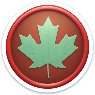 a canadian maple leaf inside a red circle with hash, like a 'no smoking' / "this or that is prohibited" sign sticker