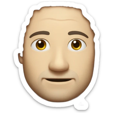 tim robinson face but his hair is long shoulder length curly black hair, wide triangular shape sticker