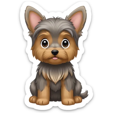 Floppy eared Yorkie puppy sticker