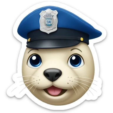 blue seal frent view with police cap sticker