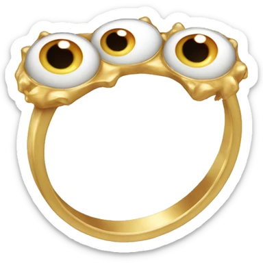 thin gold ring studded with eyeballs sticker