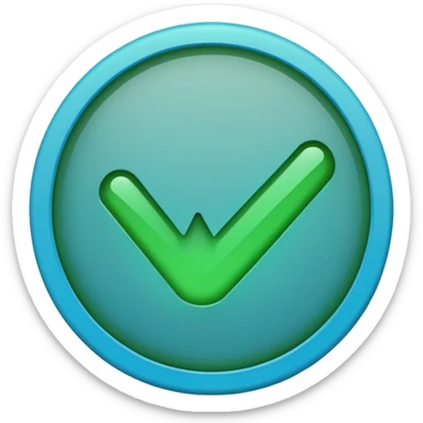 Green tick in blue colour sticker