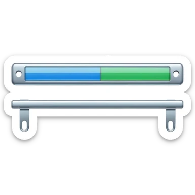 a straight  bar with a meter that has different colors on it  sticker