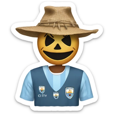 Scarecrow wearing a Manchester City shirt  sticker