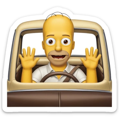 homer simpson car sticker