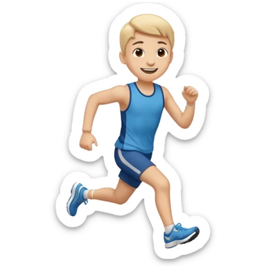 High resolution of ful body kid running  sticker