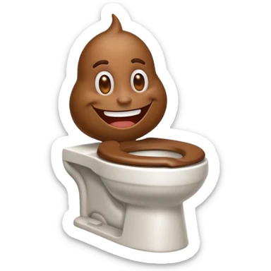 Make a goofy ahh emoji with toilet and poop sticker