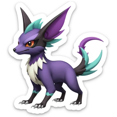 Cute Cool Badass Noibat-Noivern-Mightyena-Silvally-Fakémon-hybrid-creature (full body)  sticker