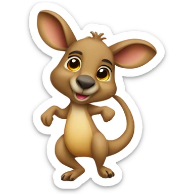 Kangaroo playing hopscotch  sticker