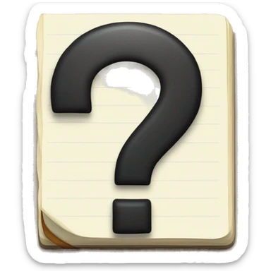 There are writings in the notebook and there is a question mark next to it sticker