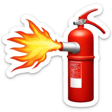 red fire extinguisher sticker