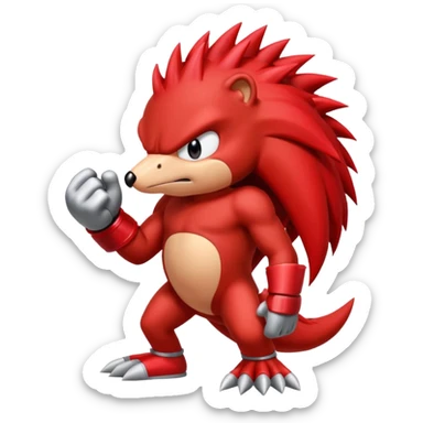 Sonic the hedgehogs friend knuckles sticker