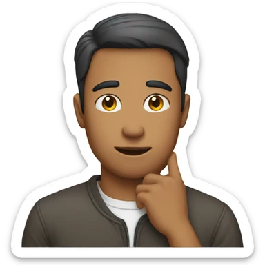 A man puts his hand on his neck sticker