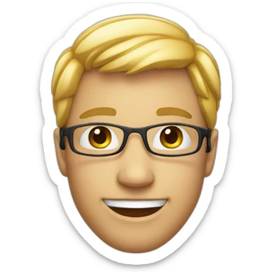 Smiling face wearing Apple Vision Pro sticker