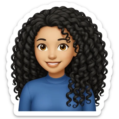 Uma mulher negra da pele clara com cabelo cacheados bem longo até a bunda  sticker