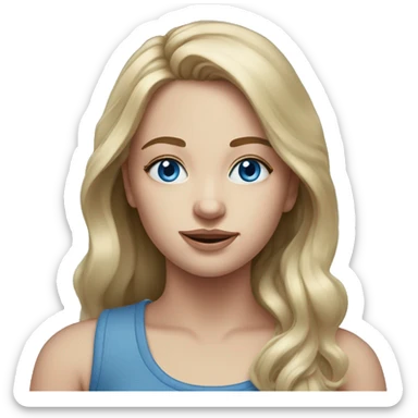 realistic portrait of a girl blue eyes sticker