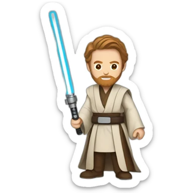obi wan kenobi with lightsaber sticker