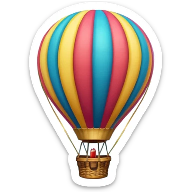 Hot air balloon above scenic ocean sticker