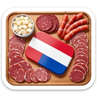 French flag on top of a SPAM charcuterieplatter sticker