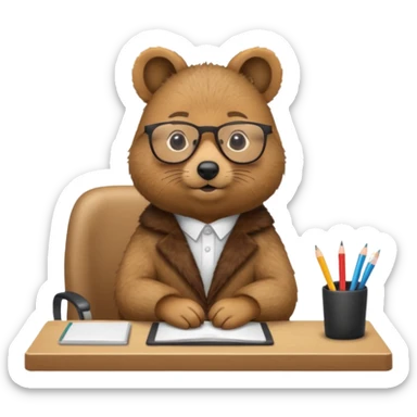 work with desktop quokka wearing glasses sticker