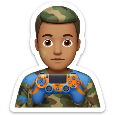  homme-avec-manette-ps4-camouflage not human sticker