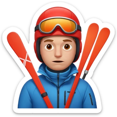 Hungover skier  sticker