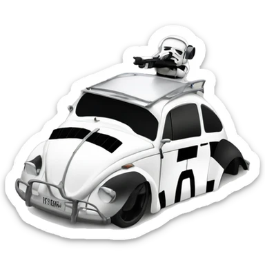  Side view 1956 Volkswagen bug First Order Storm Trooper sticker