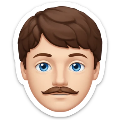 Jack Harlow with blue eyes, brown hair and thin mustache  sticker