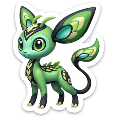 Colorful Exotic Meloetta-Zygarde-Virizion-Venom-Stitch-Fakémon-creature-hybrid sticker