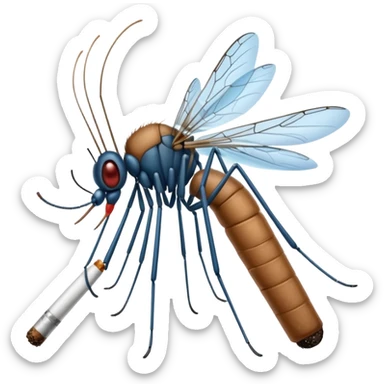 mosquito azul fumando un cigarro sticker