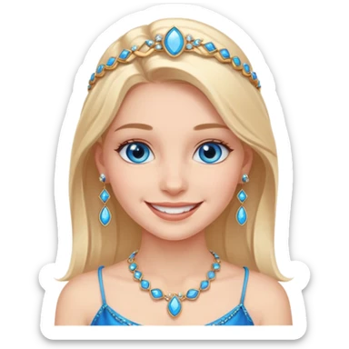 smiling girl with jewelry blue eyes sticker