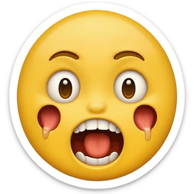 Yellow emoji doing choking emote sticker