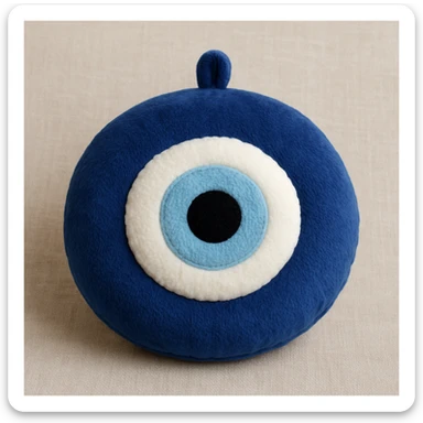 Evil eye 🧿 as a soft round plushie pillow  sticker