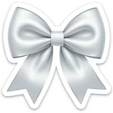 White bow on white bow sticker