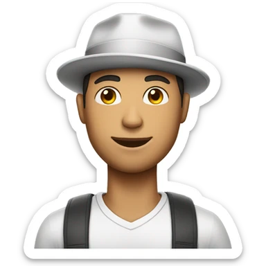 Man look like Ronaldo whit a cat in a hat sticker