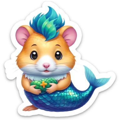 mermaid hamster sticker