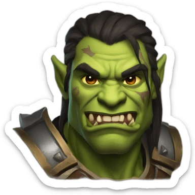 orc male warrior from world of warcraft sticker