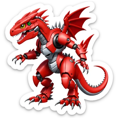  Cool Digimon-Fakemon-Guilmon-Groudon-Velociraptor-Dragon-Mecha full body sticker