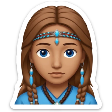 can you make a native American emoji with light brown hair and blue  eyes sticker