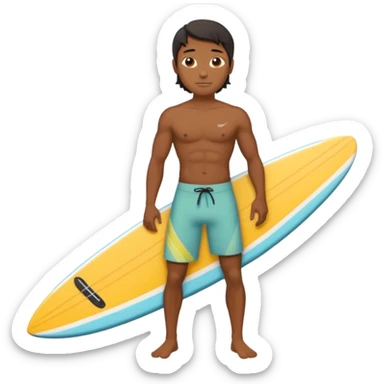 black surfer with surfboard  sticker