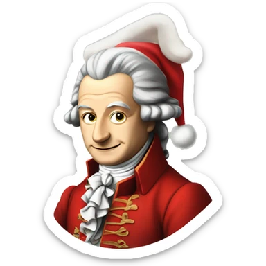 Wolfgang Amadeus Mozart with santa hat sticker
