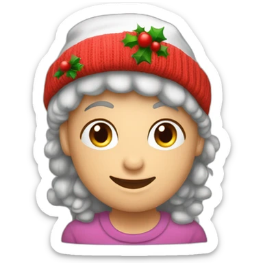 Un diente con la raiz hacia abajo con gorro navideño dinde diga la palabra Dra.Kathleen sticker