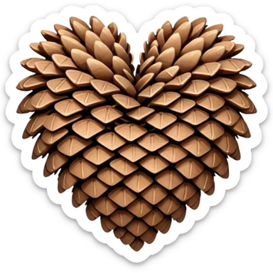 heart with winter pinecones sticker