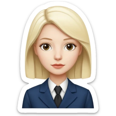 femme blanche et blonde habillée avec une robe professionnelle des avocats en France sticker