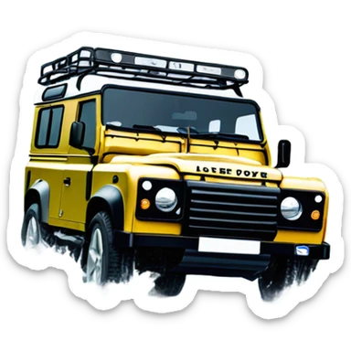 A Land Rover Defender traversing water sticker
